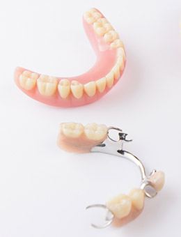 Partial denture and full denture example