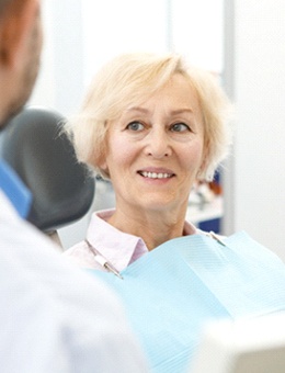 patient smiling during consultation