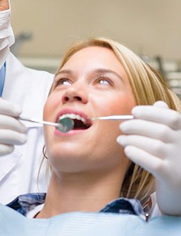Woman getting a preventive dentistry checkup
