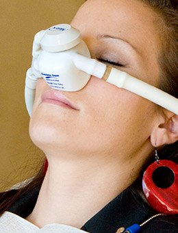 Woman getting nitrous oxide sedation dentistry