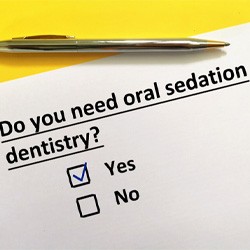 Form asking about oral conscious sedation in Murphy, TX 